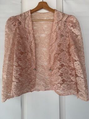 Vintage Patra 80s Lace Drop Waist Top , Lace Jacket , Skirt Sz 12 S60 JW60 TW61